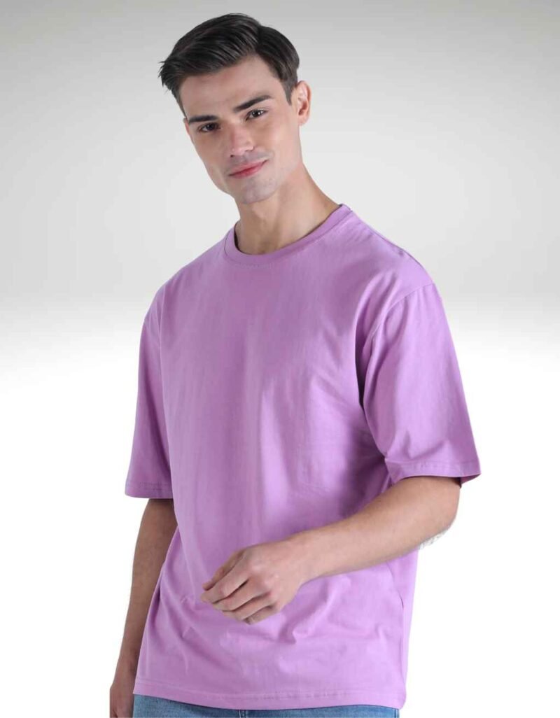 Round Neck Cotton Purple T-Shirt